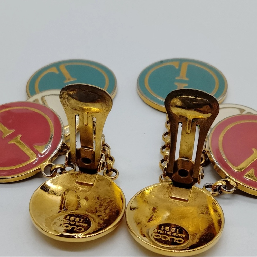 GUCCI GG Triple Dangle Vintage Earrings - Picture 6 of 7